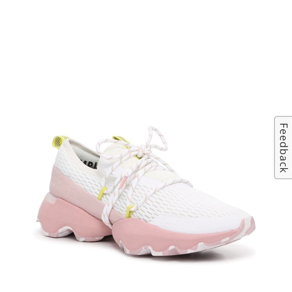 SOREL Kinetic Impact Lace Sneaker,white,eraser pink new comes with original box - Picture 3 of 6